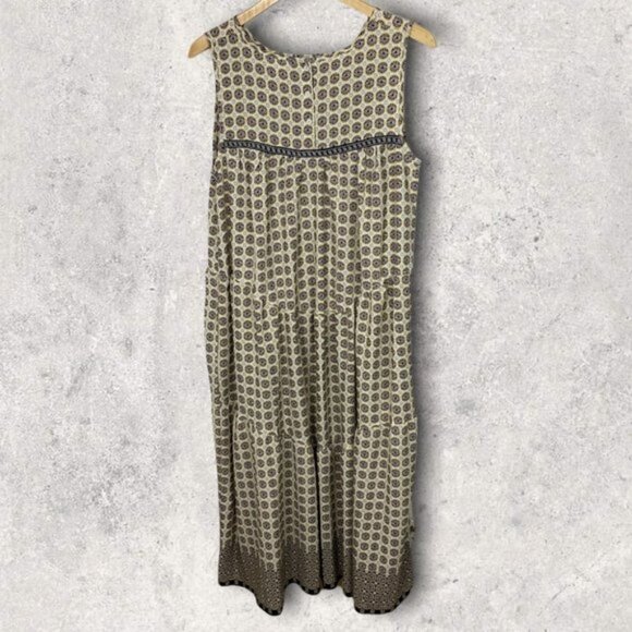 Nordstrom Max Studio Print Sleeveless Tiered Midi Dress Size Large Lightweight L - Picture 13 of 13
